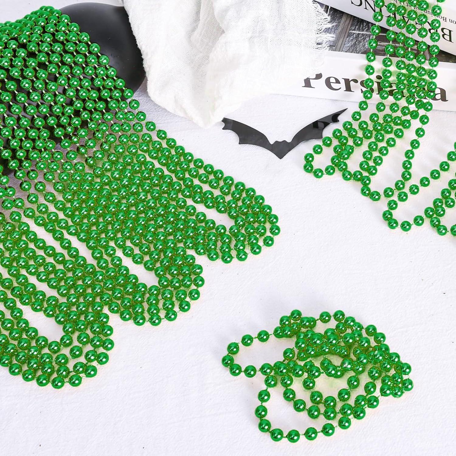 Garma 144 Pcs Beads Necklace Bulk, 33 Inch 7mm Mardi Gras Beaded Necklaces Throws for Woman man Festivals Decorations, Mardi Gras Parades, Night Club Dress-up Events Party Costume