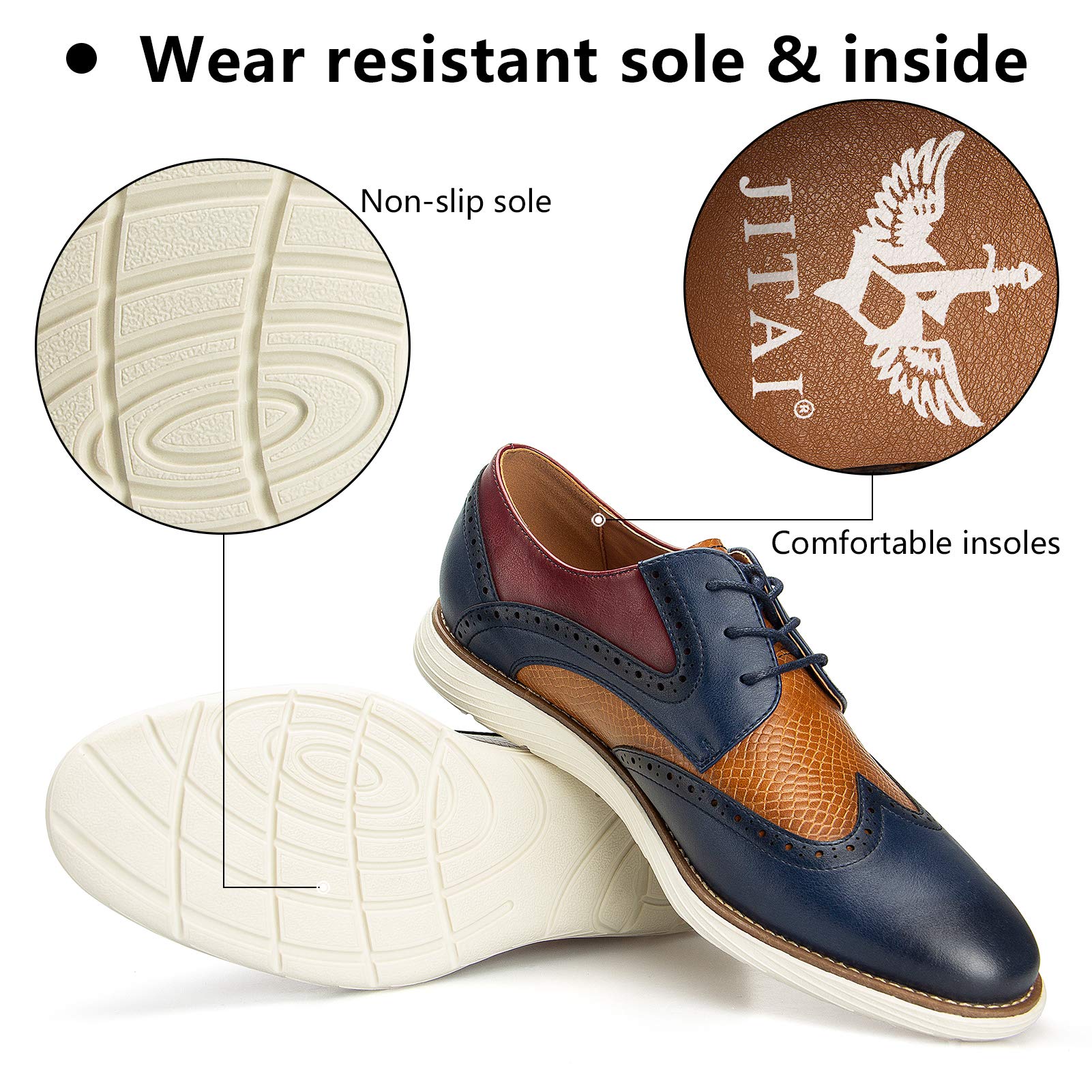 JITAI Hommes Chaussures Oxford Chaussures Casual Chaussures À Lacets Légères pour Hommes Mode