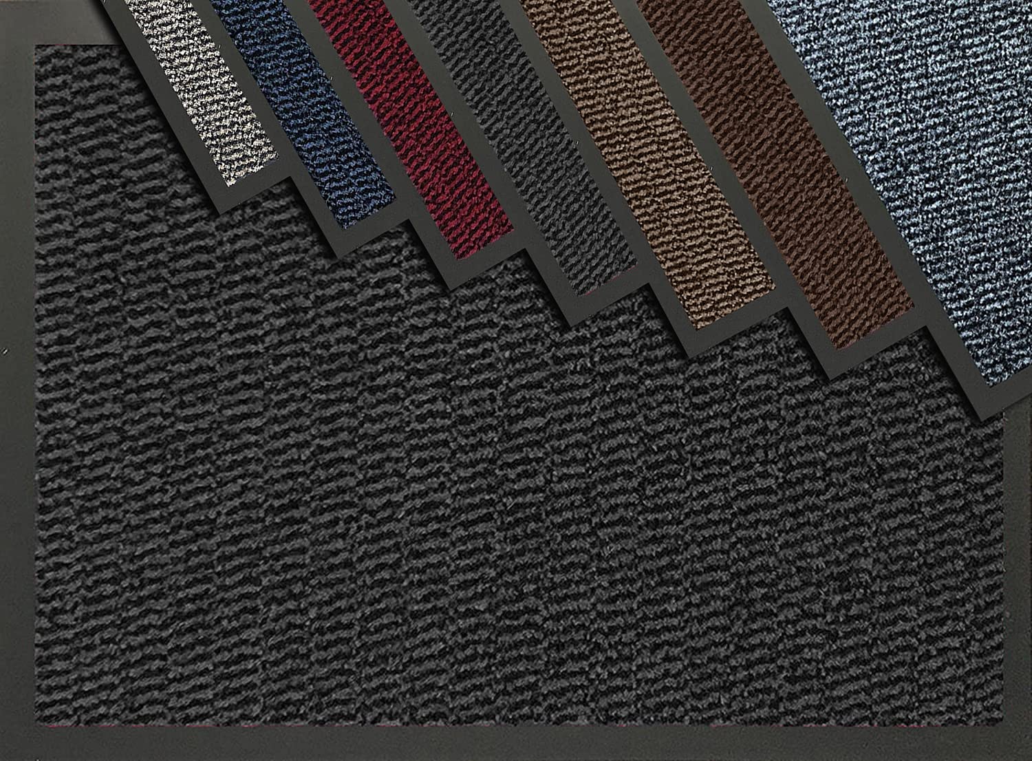 Entrance Door Mat Welcome Barrier Mats Machine Washable Doormats Indoor Outdoor Rug Hallway Runner Non Slip Rubber Floor Mats Shoe Scraper, Kitchen Home Bathroom Office- 90x200cm - Anthracite/Black โ image 1