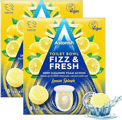 Miniatura 11 de Astonish Limpiador espumoso de eucalipto para inodoro, limpieza profunda, calcio y óxido, sin botella, elimina las manchas duras, caja de 8 tabletas