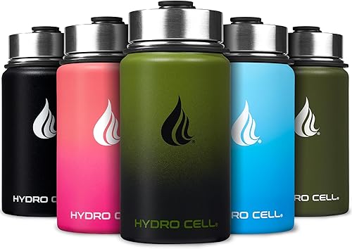Miniatura 54 de HYDRO CELL Botella de agua aislada de acero inoxidable con pajilla, para bebidas frías y calientes, frasco de vacío de metal con tapa de rosca y