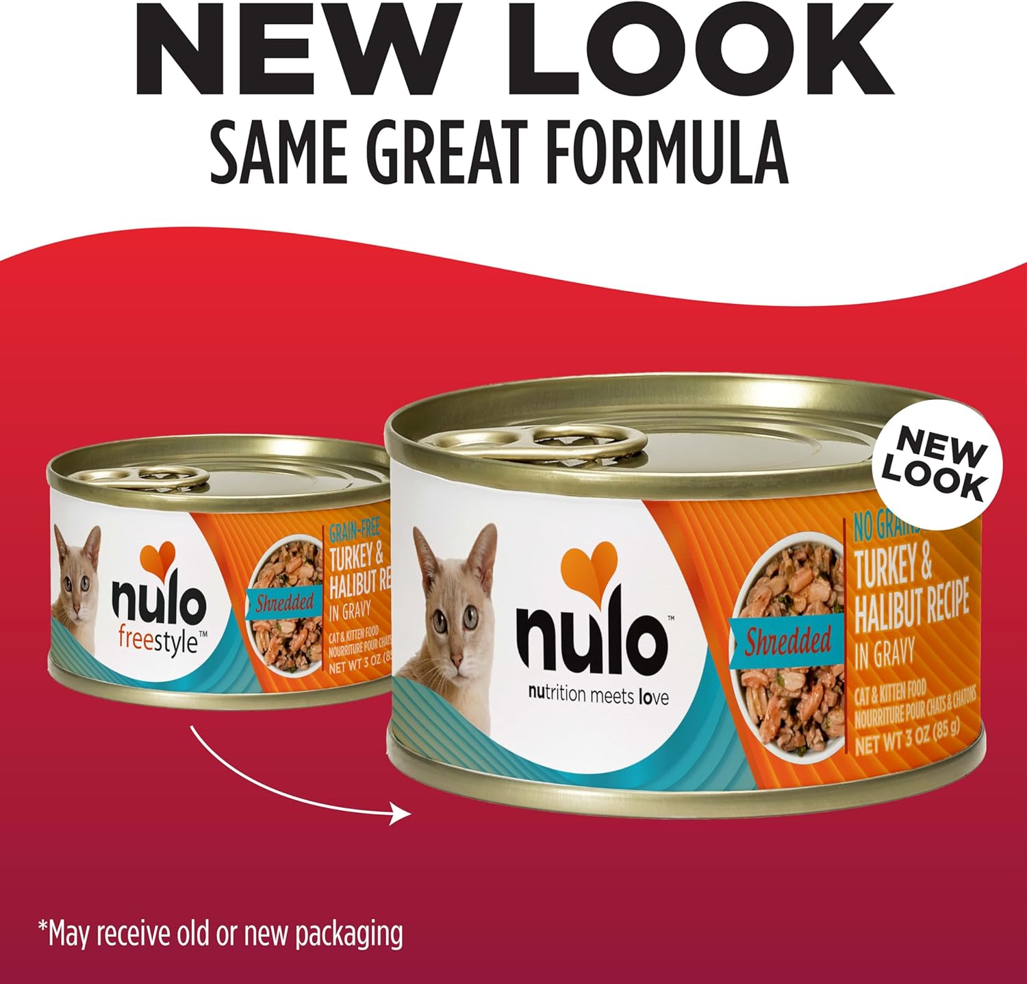 Nulo Turkey & Halibut Grain-Free Shredded Wet Canned Cat Food, 3 Ounce (Pack of 24)
