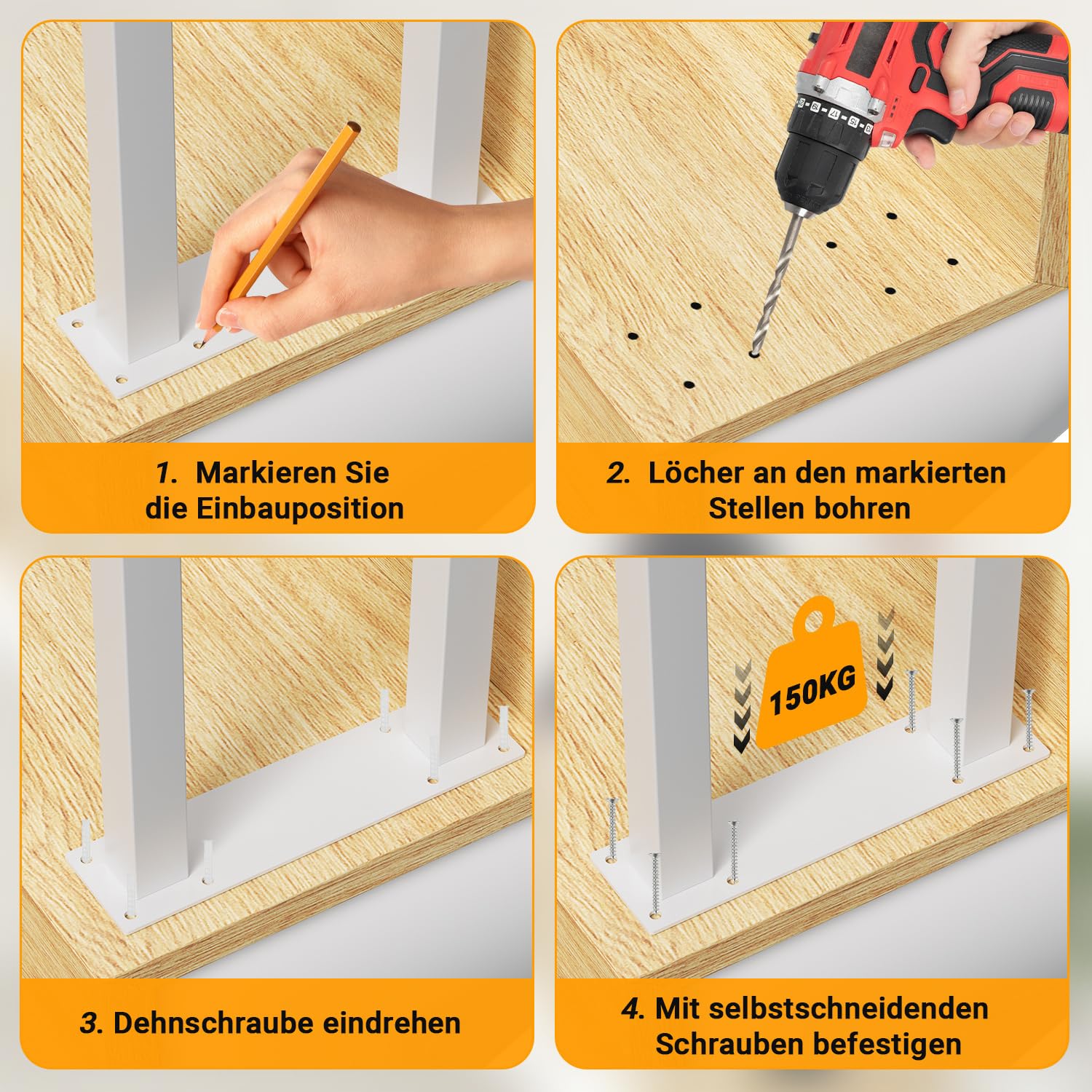 Rampe d'escalier en métal inoxydable carré, garde-corps de balustrade, forme U pour intérieur et extérieur pour escaliers, garde-corps antidérapant décoratif pour entrée, couloir (65 cm