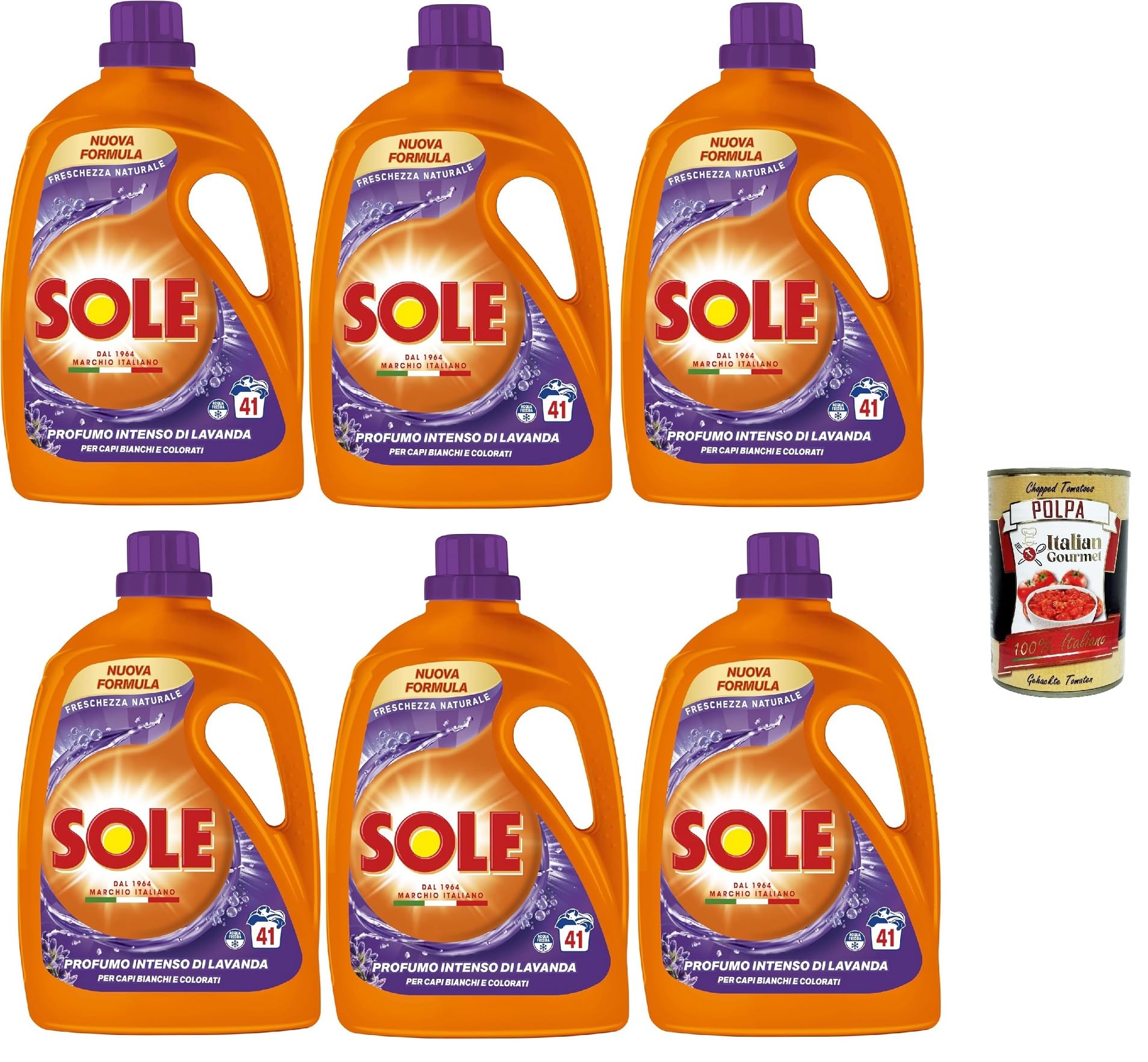 Italian Gourmet detersivo lavatrice Waschmittel Lavanda 41 Wäs. 6 x 1845ml