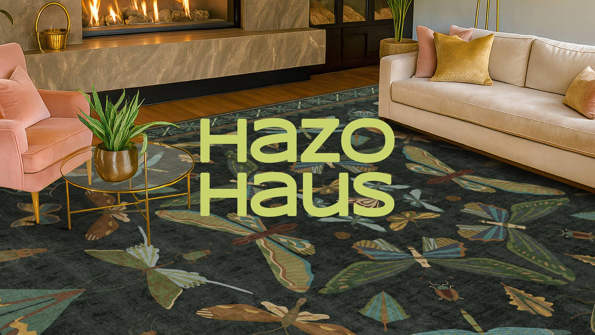 Amazon.com: Hazo Haus Black Washable Insect Area Rugs 8x10 for