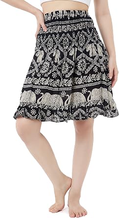 Lannaclothesdesign High Waisted Skirts for Women Short Flowy Summer Skirt Trendy Outfit Knee Length Boho Clothing Fall Skirts
