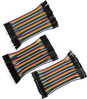 COMeap Breadboard Jumper Wires, Multicolored Ribbon Dupont Cables Assorted Kit 120 Pieces 10CM 40pin Male to Female, Male to Male, Female to Female for Arduino Raspberry Pi