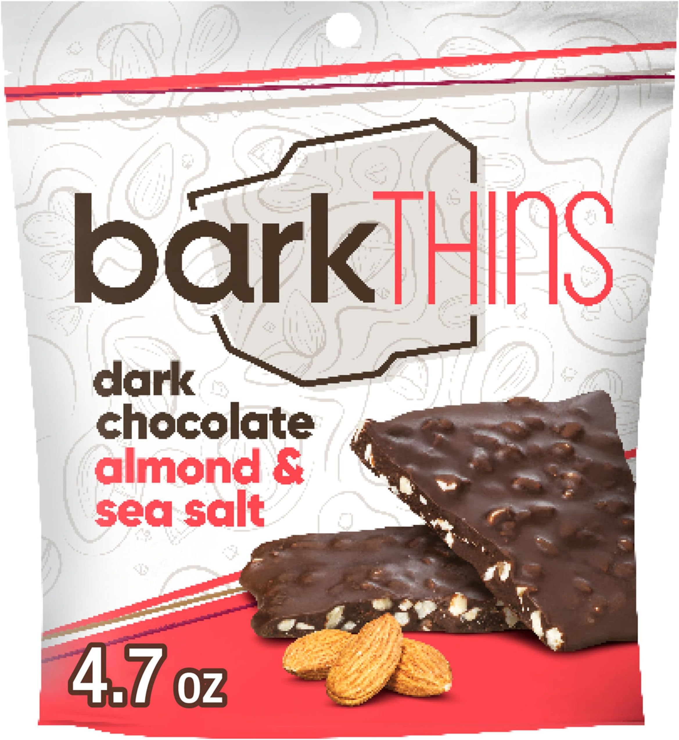 Dark Chocolate, Almond and Sea Salt Snacking Chocolate Bags, 4.7 oz (6 Count)