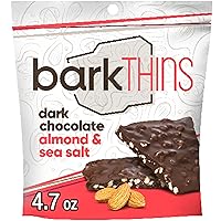 Vista 5 de barkTHINS Sal marina de almendras, sal marina de pretzel, chocolate negro de coco y almendras, chocolate negro, comercio justo y sin OMG, bolsas