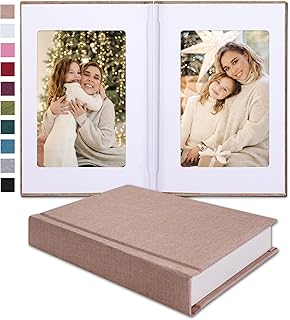 Small 4x6 Photo Album with Writing Space Holds 20 Photos Ideal for Wedding Theme-Album and Baby Photo Album (Beige)
