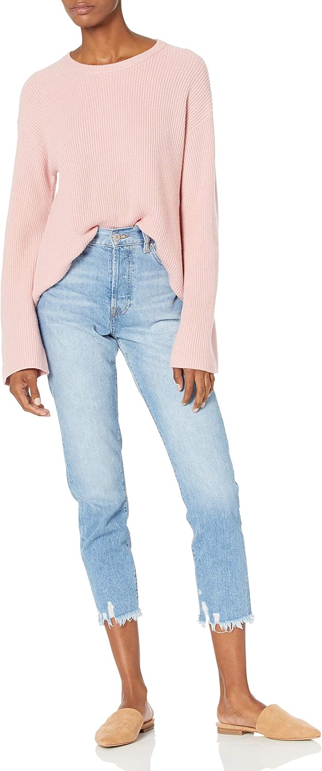 The Drop Women's Alice Crew-Neck Back-Slit Ribbed Pullover Sweater - Image 3