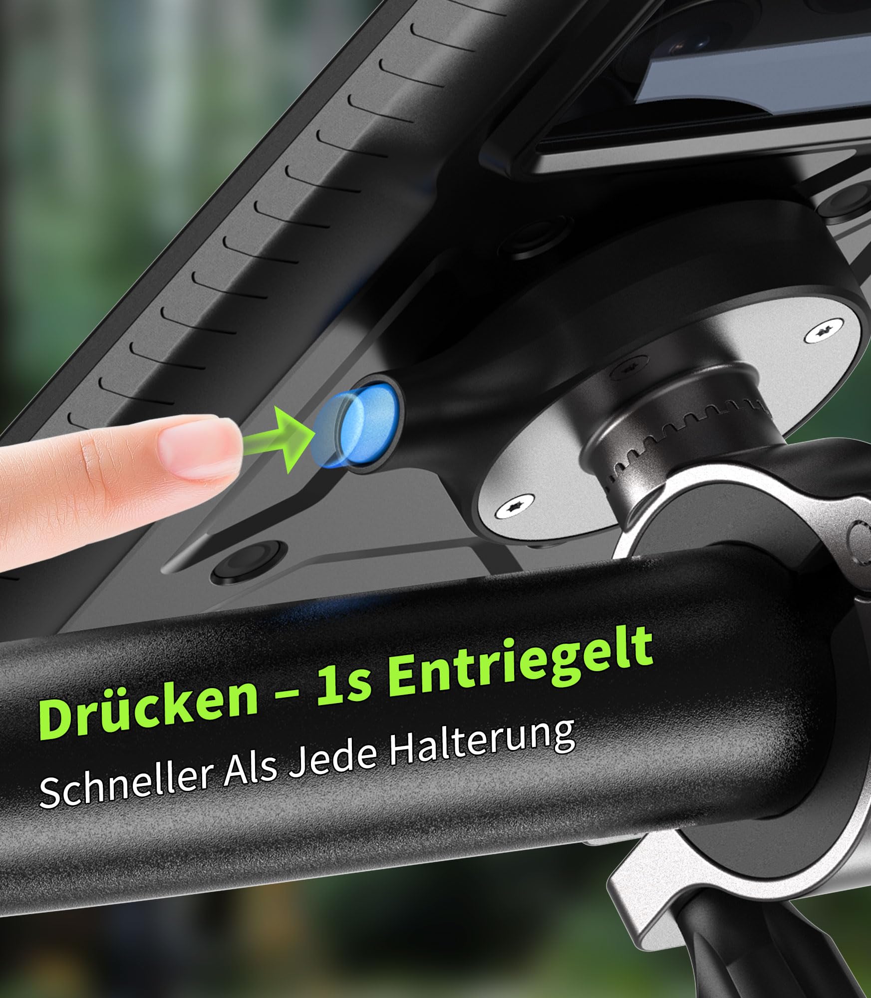 Cozycase Anti-Diebstahl-1S-Kn. Wasserdicht Stoßfest Handyhalterung Fahrrad | Motorrad Lenker Bike MTB Für iPhone 17 16 15 14 13 12 Pro Mini Samsung Galaxy S26 S25 S24 S23 S22 S21 Plus A16 A17 Klein