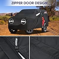 Vista 2 de NEVERLAND Funda para coche para Jeep Wrangler de 2 puertas, fundas impermeables para coche, protección contra el sol y la lluvia para Jeep Wrangler