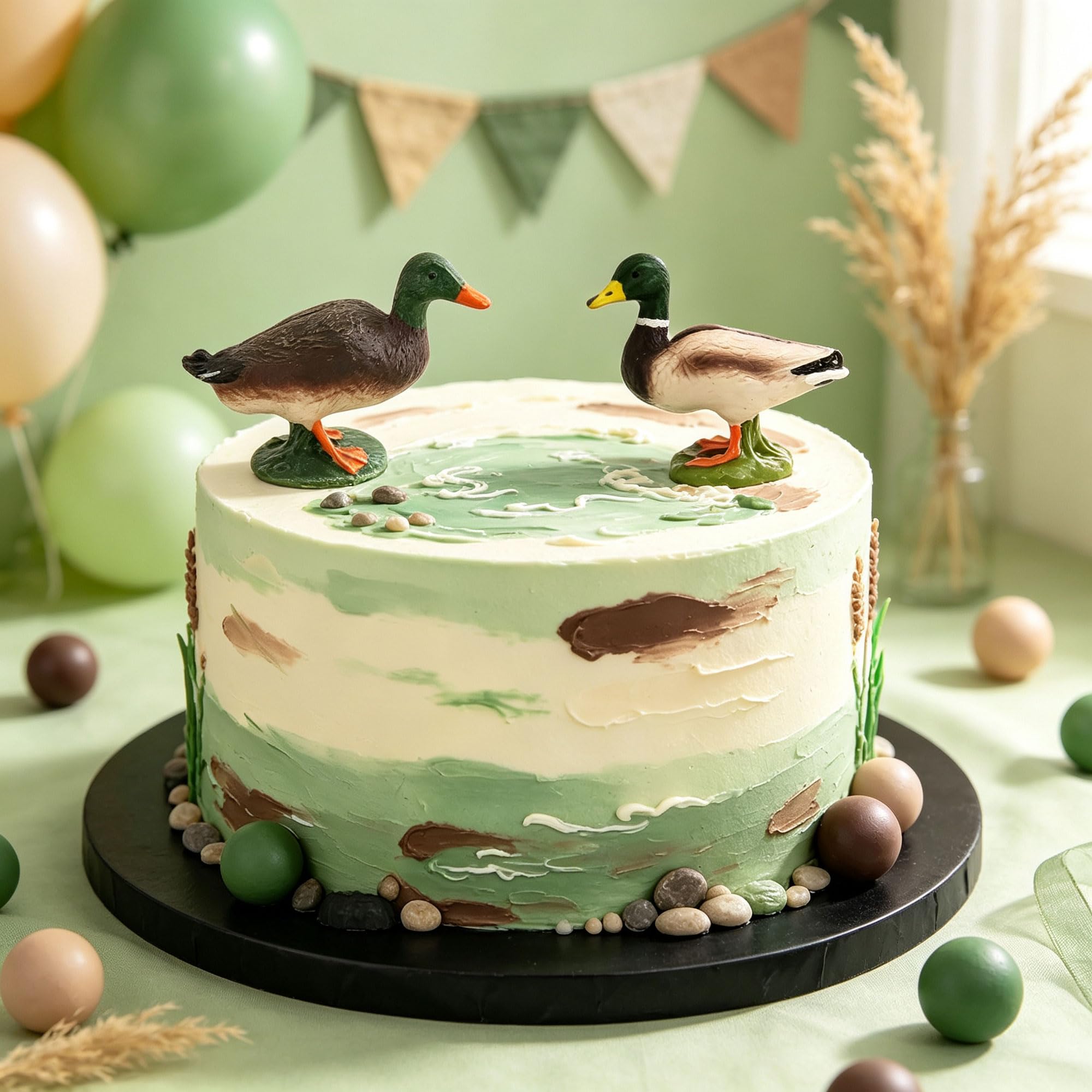 Mallard Duck Cake Decorations Duck Hunting Cake Topper Figures Decorations for Hunting Birthday Baby Shower Party Favors Supplies