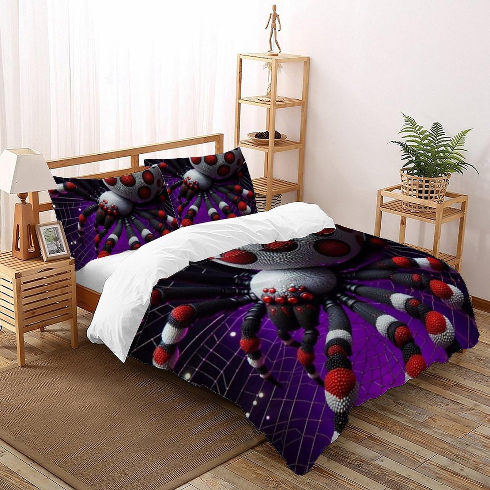 Parure housse de couette araignée 260x220 imprimé 3D en microfibre