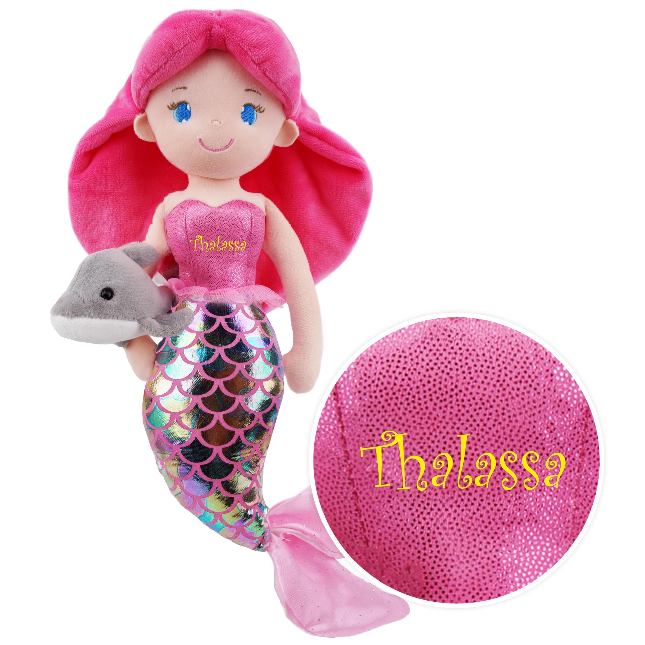 Lullaberry Personalised Atlantic Wonders Mermaid Princess Thalassa Seabreeze - Soft Plush Stuffed Mermaid Doll Custom Name Gift for Toddler Girls — image 1