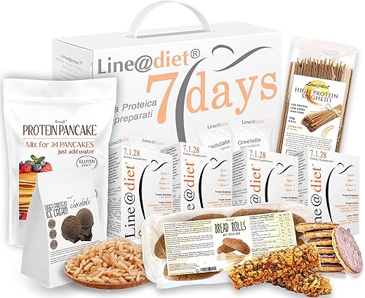 Personalise your 7-day Protein Kit Line@diet! Protein Powder Preparations, Sweet or Savory Snacks, Pasta, Bread and much more High in Protein!
