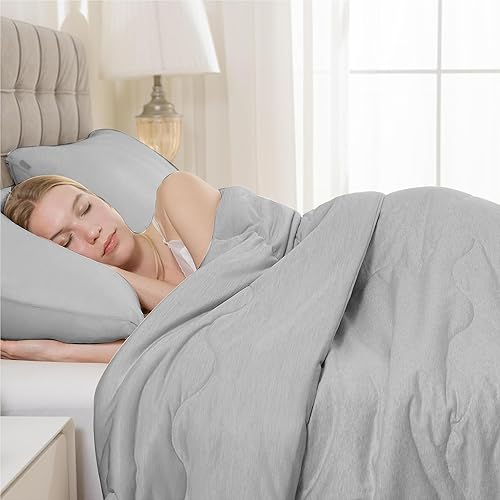 Syalife Edredón refrescante para personas que duermen con calor, edredón de verano con fibra de enfriamiento japonesa Q-Max 0.45, edredón ligero
