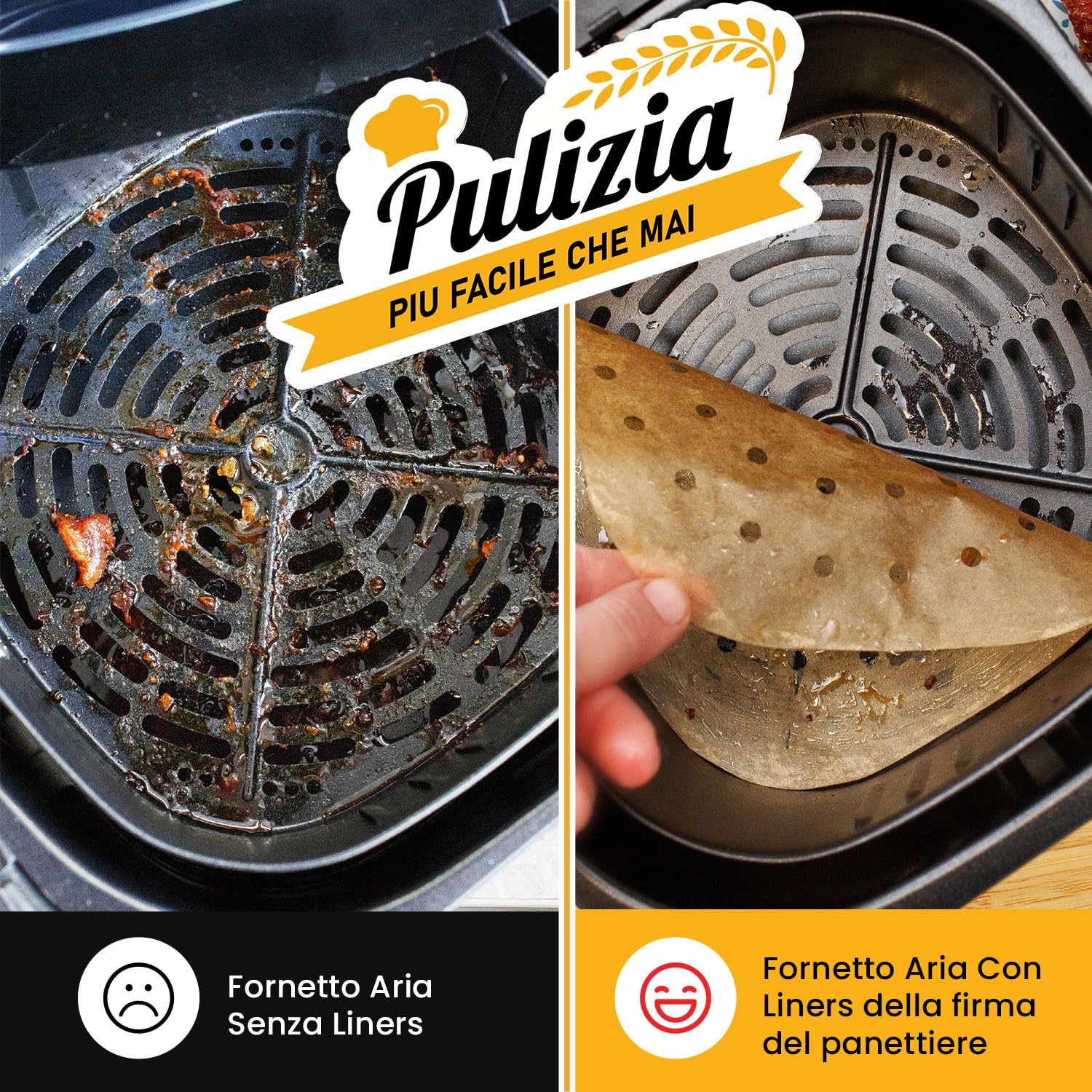 Modernique 120 Fogli Rotondi Per Friggitrice Ad Aria – 16 Cm, Carta Pergamena Non Sbiancata – Per Ninja, Tefal, Cosori