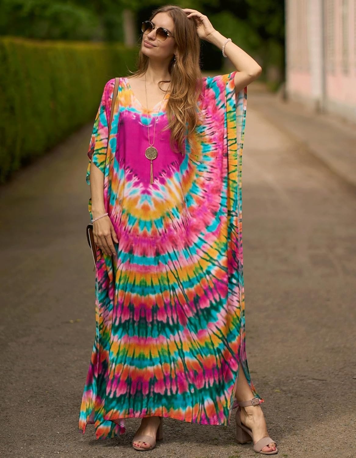 Women's Plus Size Beach Lounge Kaftan Maxi Dress Swimsuit Coverup for Women - Image 2