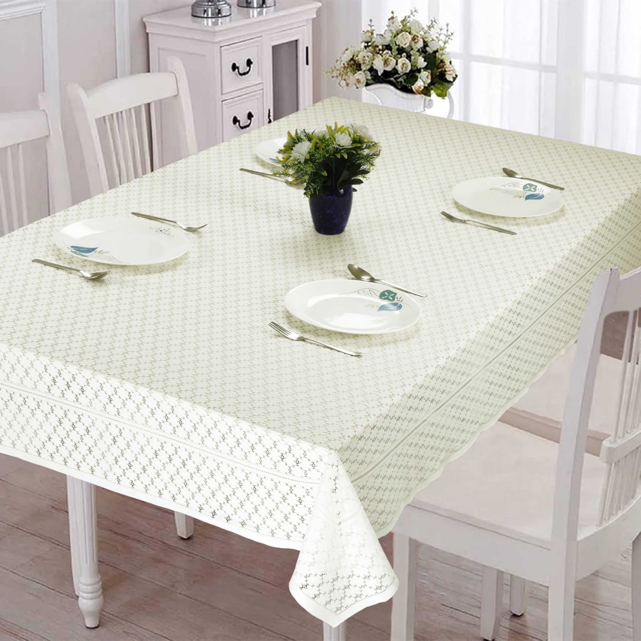 Homerz Premium 6-8 Seater Dining Table Cloth, Soft Cotton Knitting Fabric (Bird, 60x90 inch- 6-8 Seater)