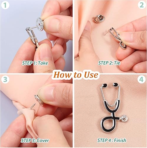 Miniatura 3 de Yaomiao Nurse Doctor Pins Stethoscope Brooch Pins Stethoscope Enamel Lapel Pin Cute Schoolbag Pin Badges for Christmas Doctor Nurse Medical Students