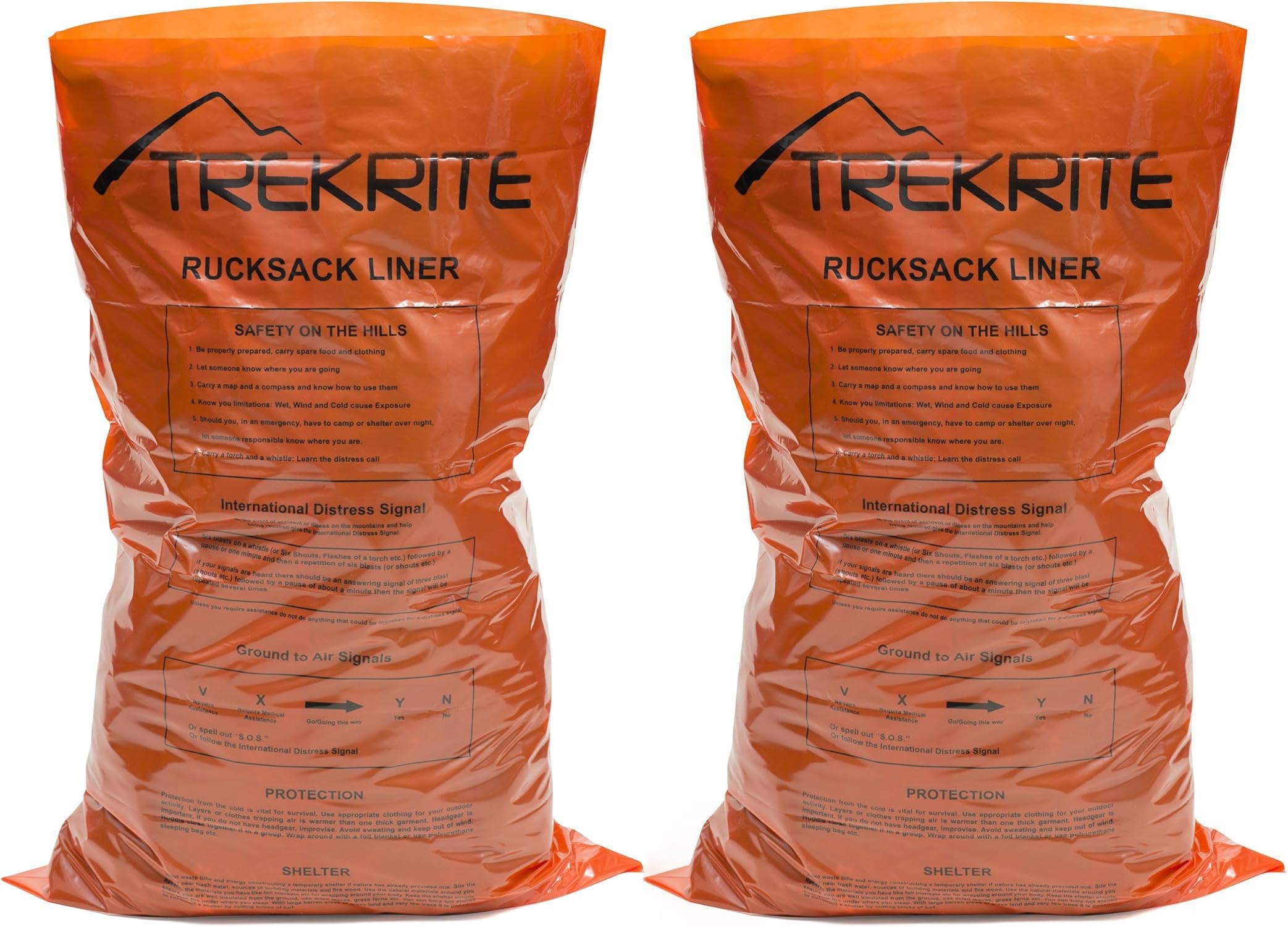 Trekrite Waterproof Rucksack Liner - Hi Vis Orange - for Hiking, Backpacking, Camping and D of E - One Size - Fits all Rucksacks up to 100 Litres-picture-22