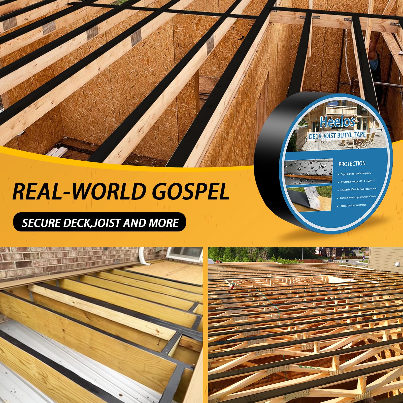 Nastro per travetti da 1 5/8 pollici per decking in butile decking