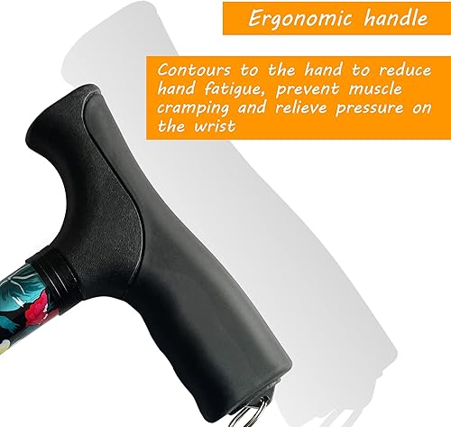 Miniatura 5 de Bastón plegable impreso, bastón ajustable para mujer, bastón plegable, bastón plegable para hombres, bastones para personas mayores, bastón