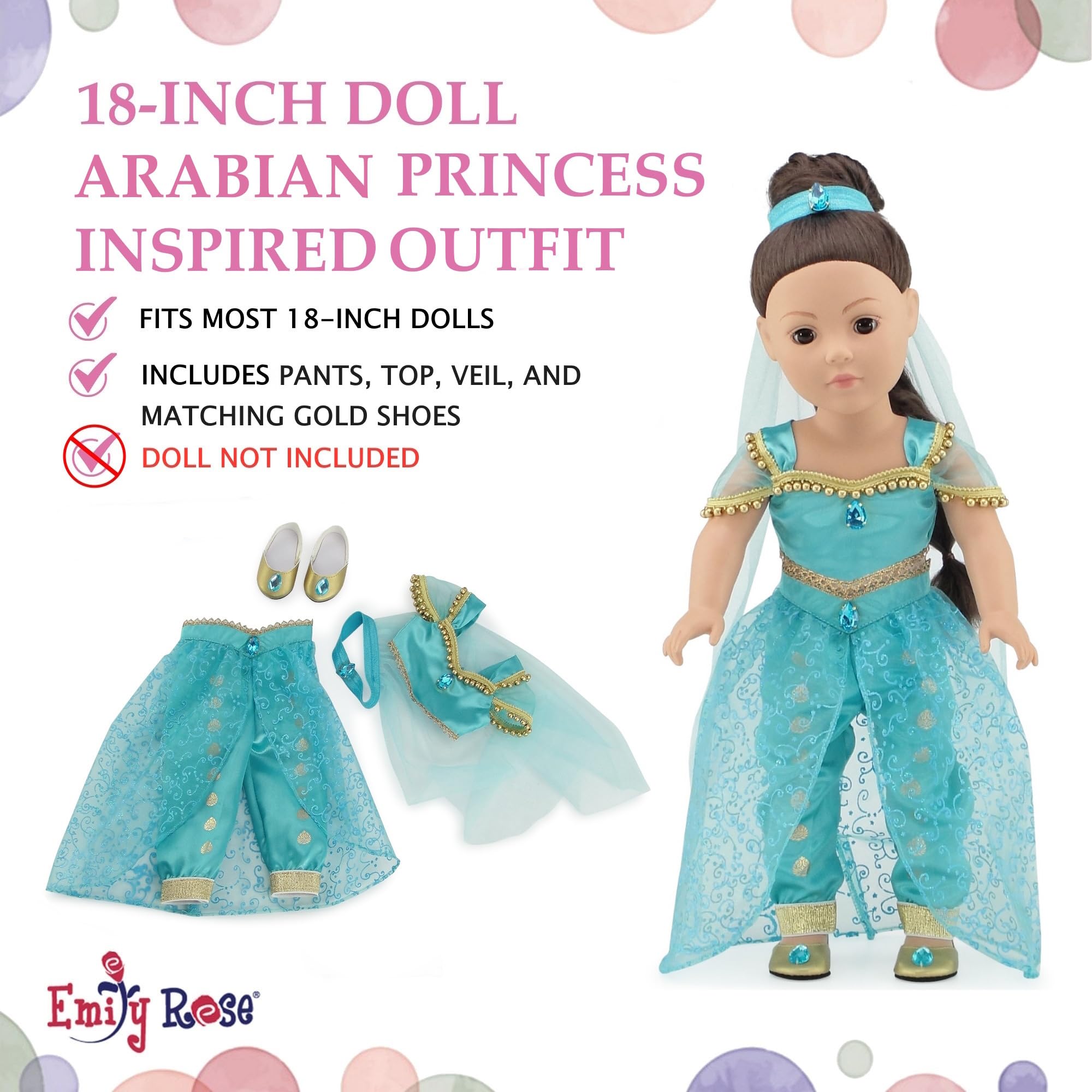 Amazon.com: Emily Rose 18 Inch Doll Stunning 4-PC Jeweled Arabian