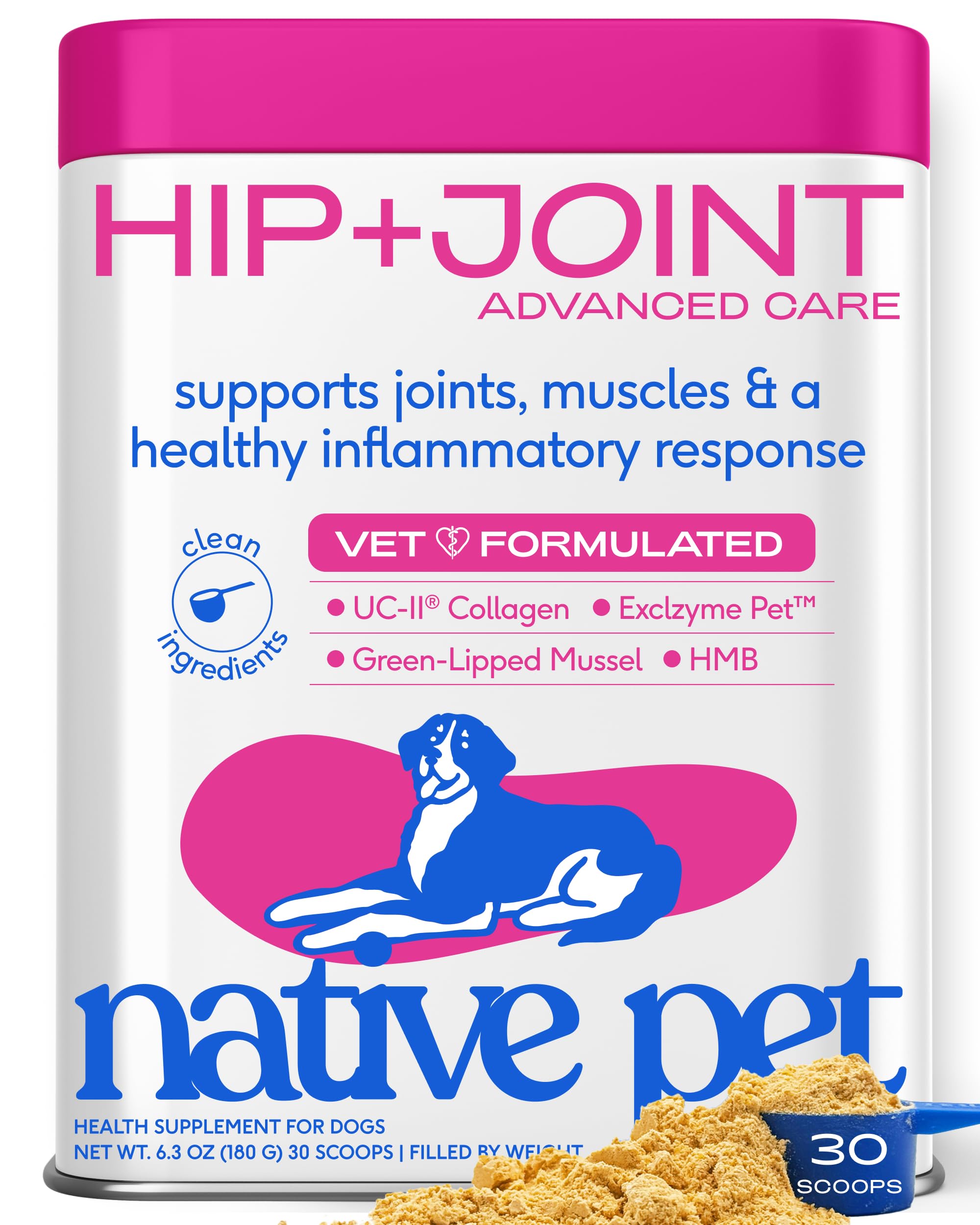 Native Pet Hip & Joint Advanced Care Dog Joint Supplement Powder