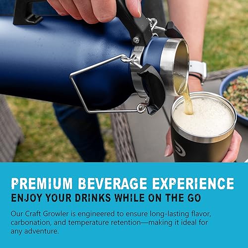 Miniatura 2 de DrinkTanks Craft Growler, cultivadores pasivados de acero inoxidable para cerveza, a prueba de fugas y con aislamiento al vacío, vaso de refrescos,