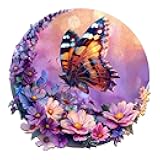 Jigfoxy Wooden Puzzles for Adults, Butterfly and Moon Wood Puzzles Adult, Unique Animal Shape Wooden Jigsaw Puzzles for Adults, Birthday Gifts for Puzzle Lovers, Family (M-11.4 * 11.4in-200pcs)