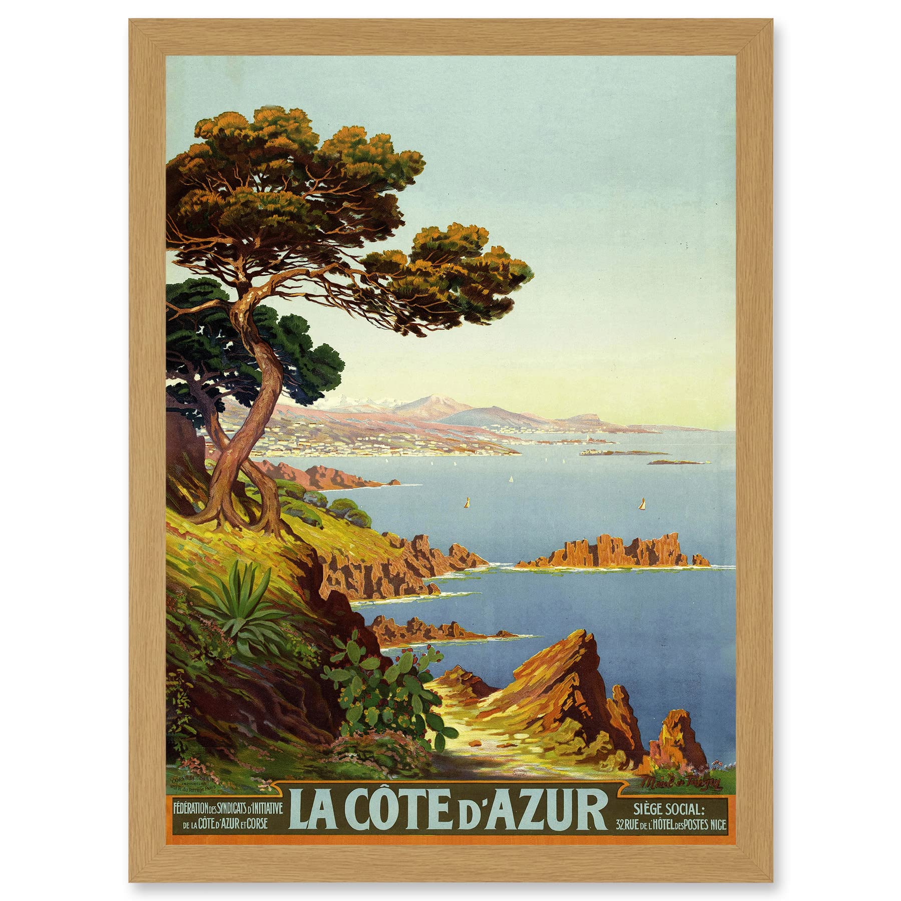 Artery8 De Tanguy La Cote D Azur France Travel Advert Artwork Framed Wall Art Print A4