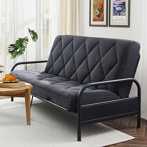6" Full Size Pillow Top Futon Mattress(Frame Not Included), Gel Memory Foam, Removable Cover(71X52X6)