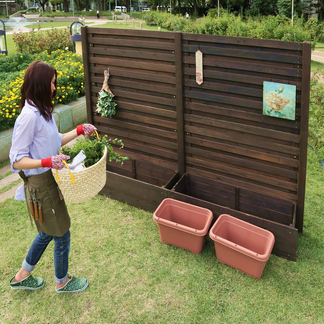 大型プランターA 2個セット プランター マグネシアプランター 長角 90cm （ プランターカバー