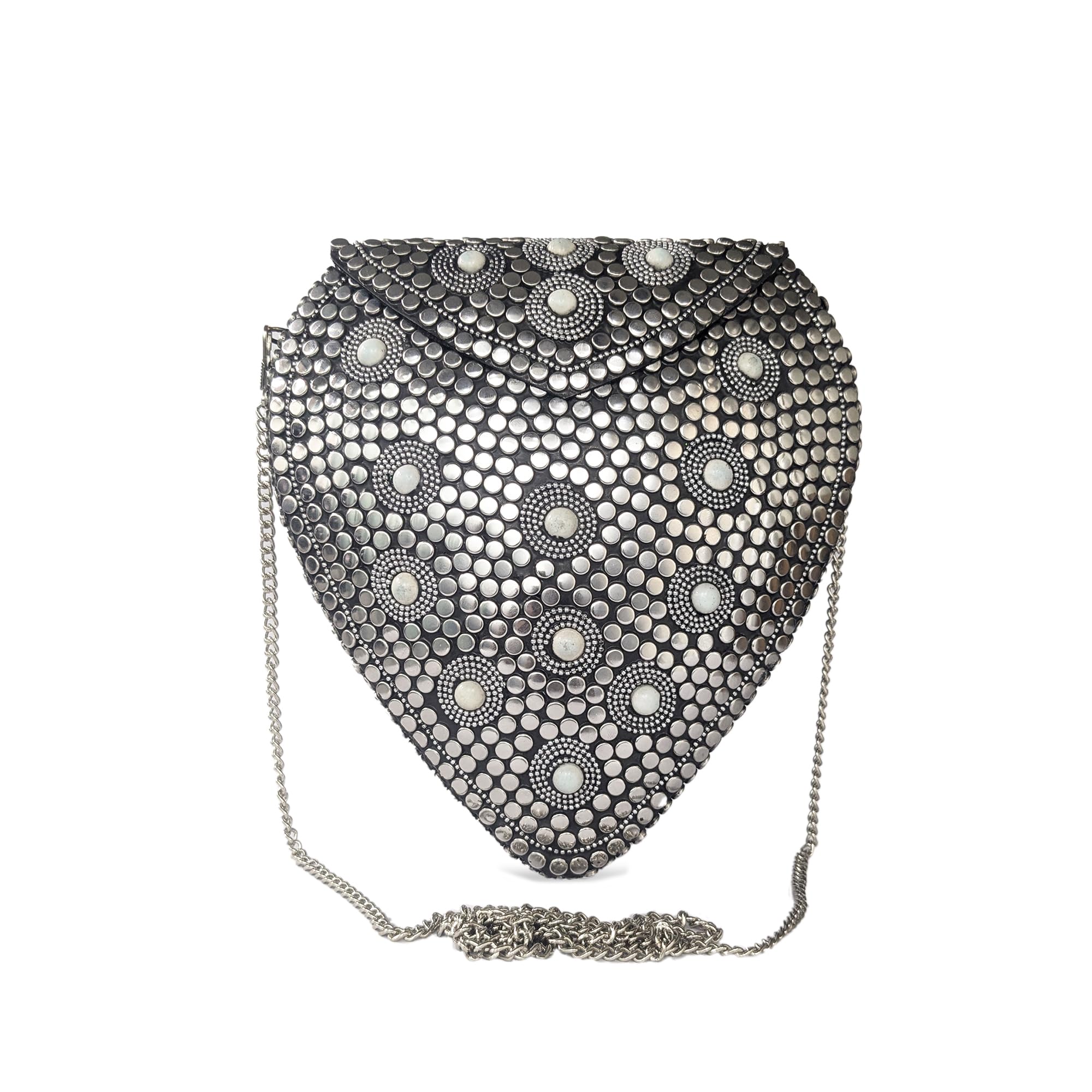 Bridal Women's Antique Brass Purse - Ethnic Handmade Metal Clutch Bag | Unique Wedding Accessories for Brides | Boho Vintage Evening Handbag | Indian Traditional Designer Bags-image-45