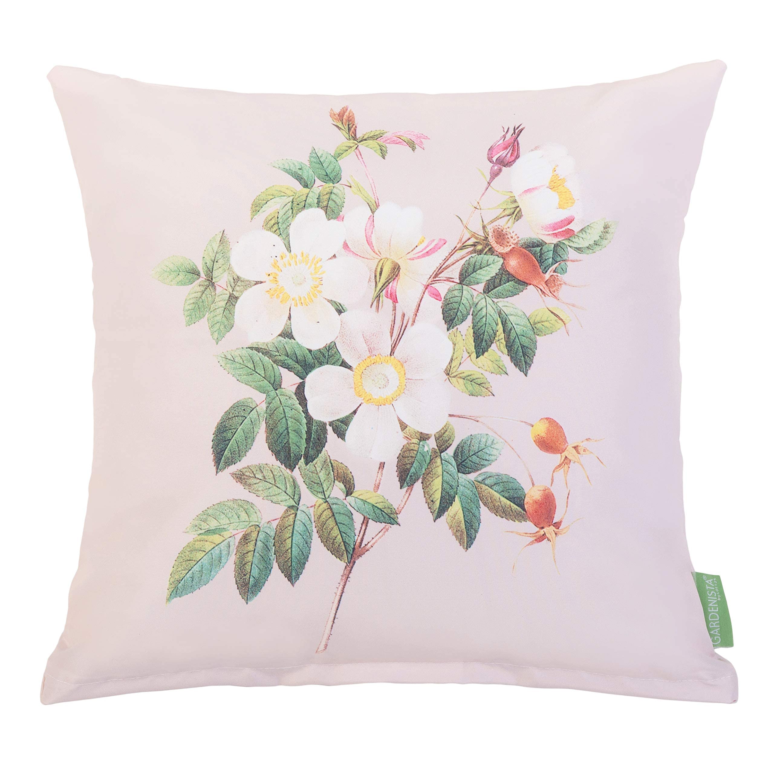 Gardenista Garden Decorative Scatter Cushion | Indoor Water Resistant Outdoor Printed Cushions 45x45 cm | Soft Hollowfibre Filled Patio Furniture Pillow | Easy to Clean Cushions (Botanical Pink)