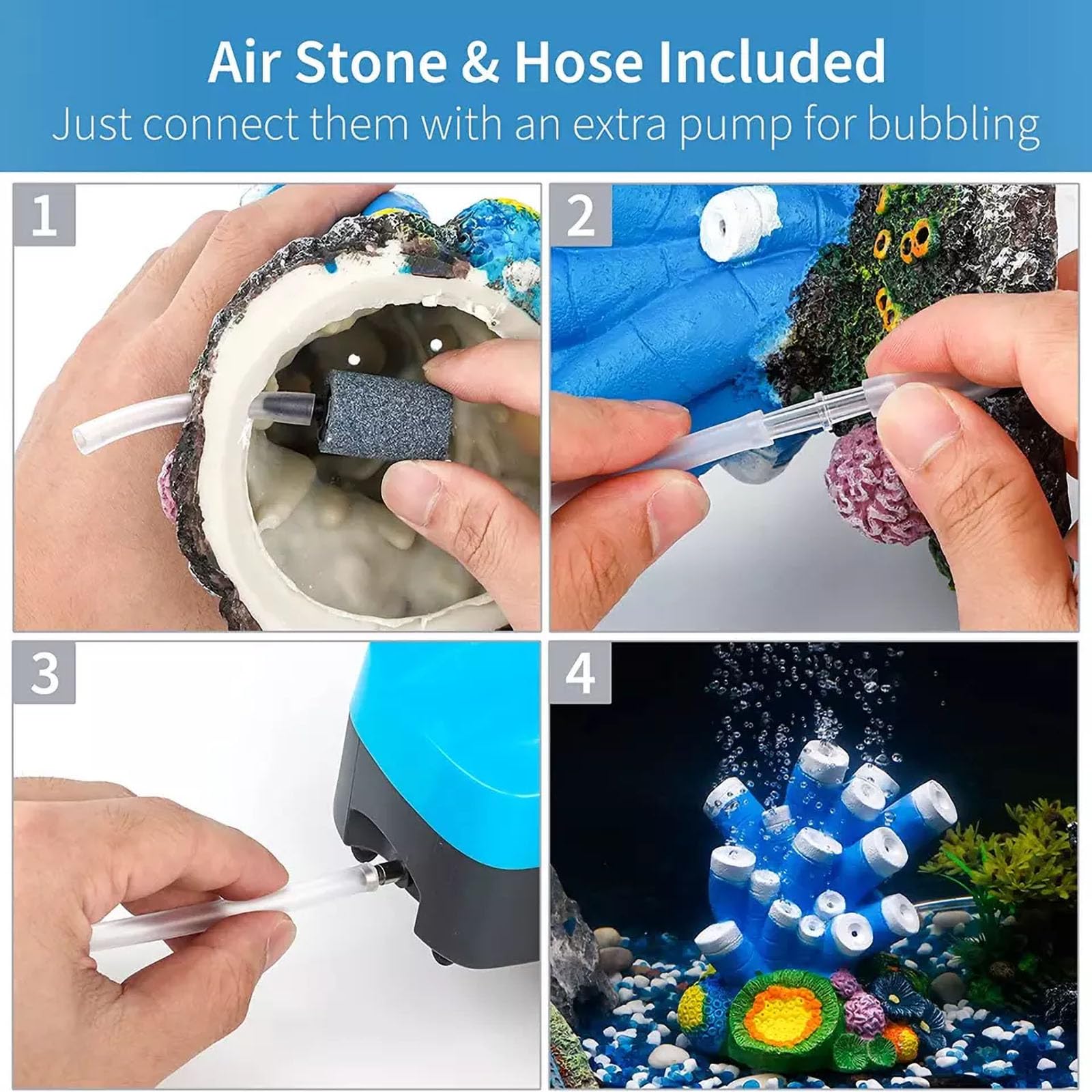 NCONCO Fish Tank Cave Decor, Air Bubble Stone Aquarium Decor - Image 3