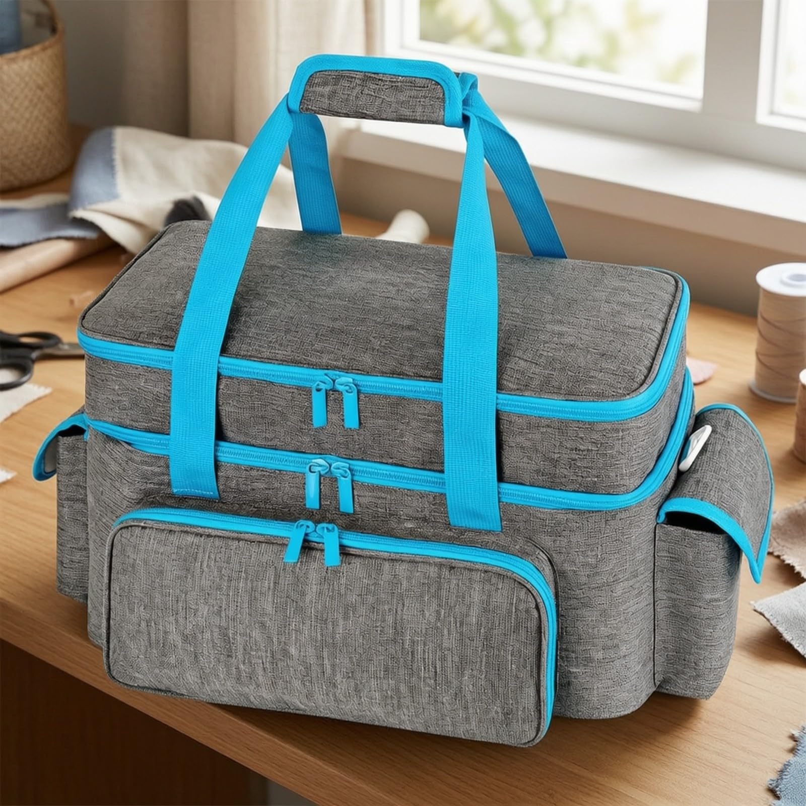 Bolsa Costura y Manualidas Amplio Bolsa Costura con Divisores Extraíbles Portátil para Manualistas