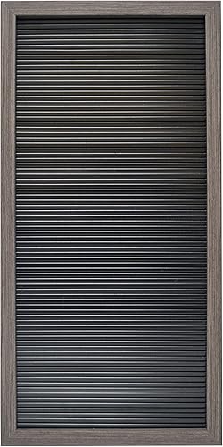 Tablero vertical de letras negro enmarcado de 10 x 20 pulgadas, paquete de 180 letras y símbolos blancos de 1 pulgada, marco con acabado gris