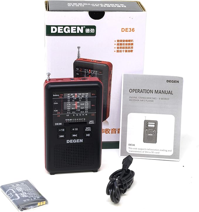 Reproductor Radio Recargable Degen DE36 AM FM Onda Corta miniatura 7