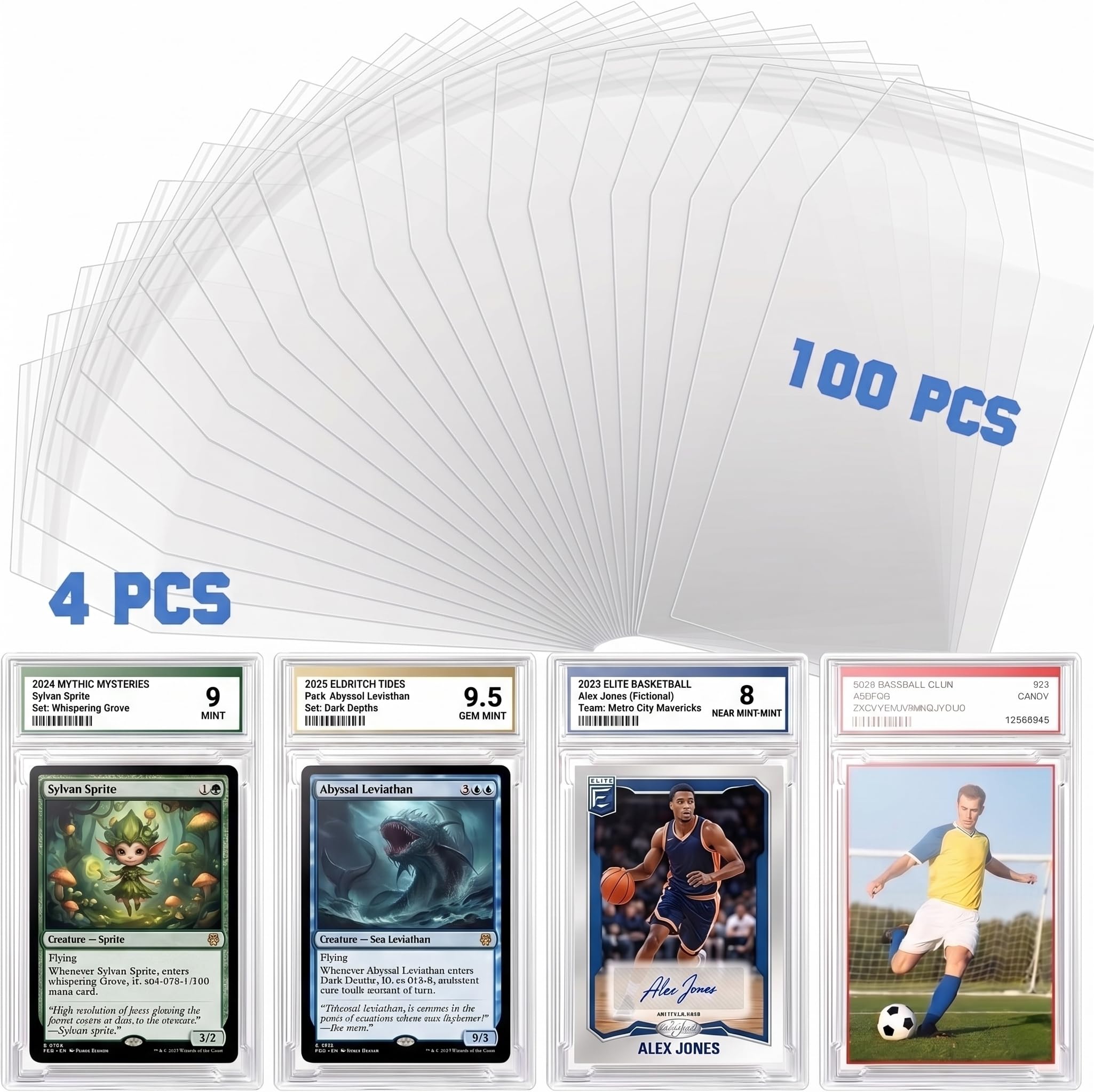 how to get a card graded for free Amazon.com: DEDC 100ct PSA Graded Card Slabs Sleeves + 4-Pack Hard Graded  Card Holder Case