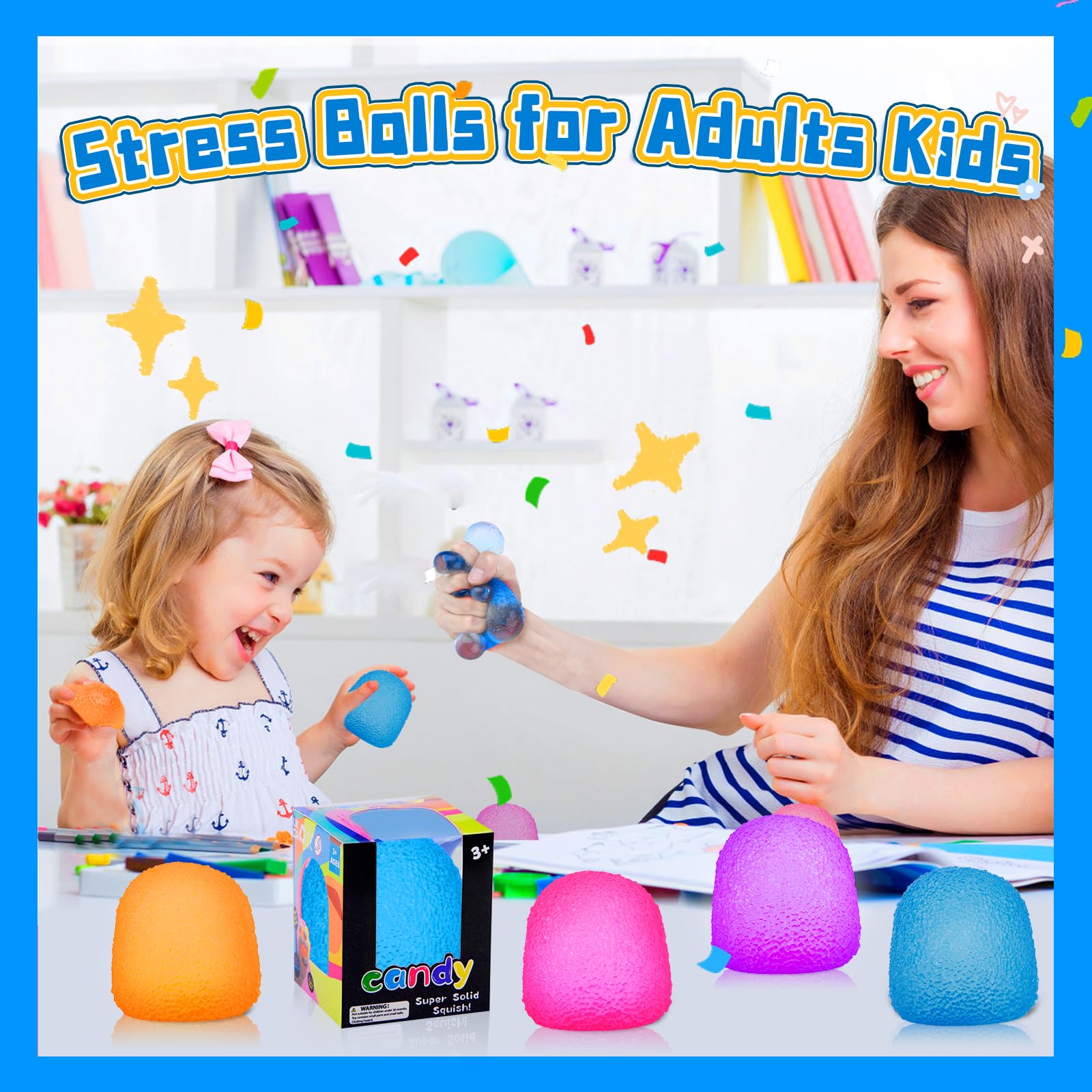 4Pcs Textured Stress Balls for Autism Squishy Doh Fidget Toys - Image 2
