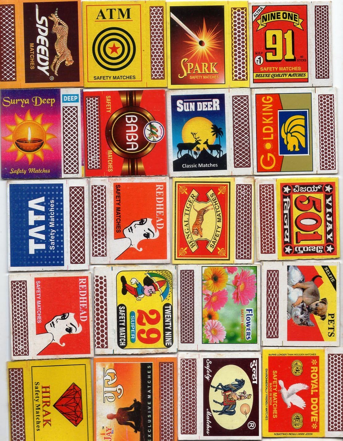 Thematic Set of 25 Different ON ADVERTISMENT & Other Theme Empty Match Box Collection