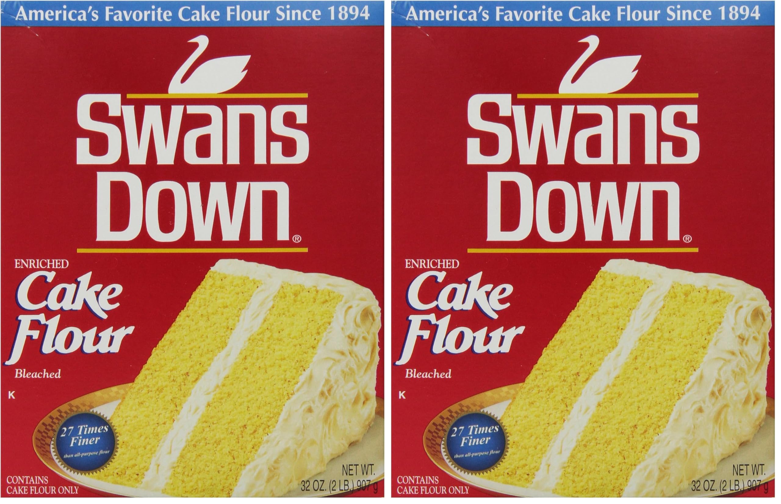Swans Down Regular Cake Flour, 32oz Box (Pack of 2)