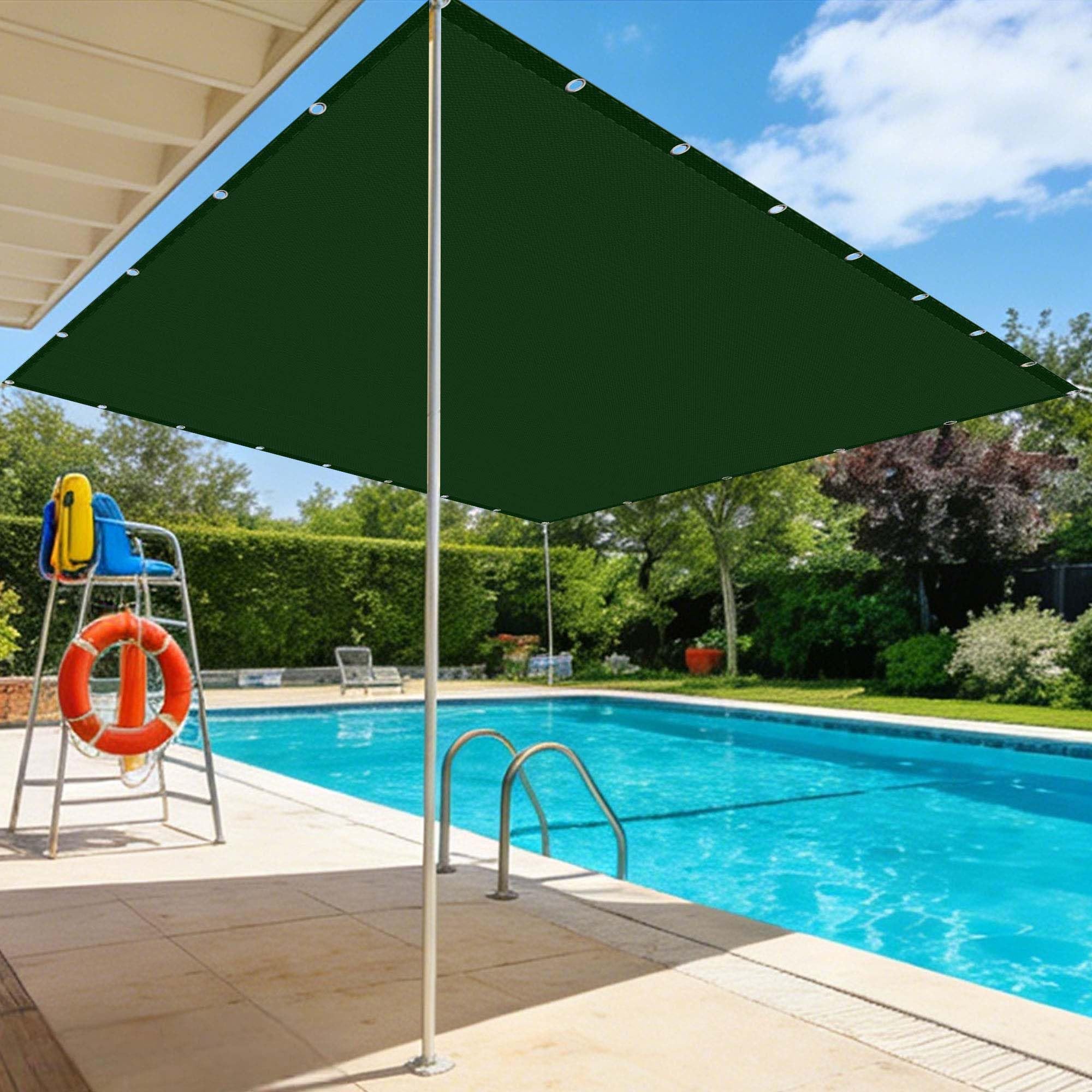 Voile d'ombrage jardin imperméable vert foncé pour grand patio et extérieur