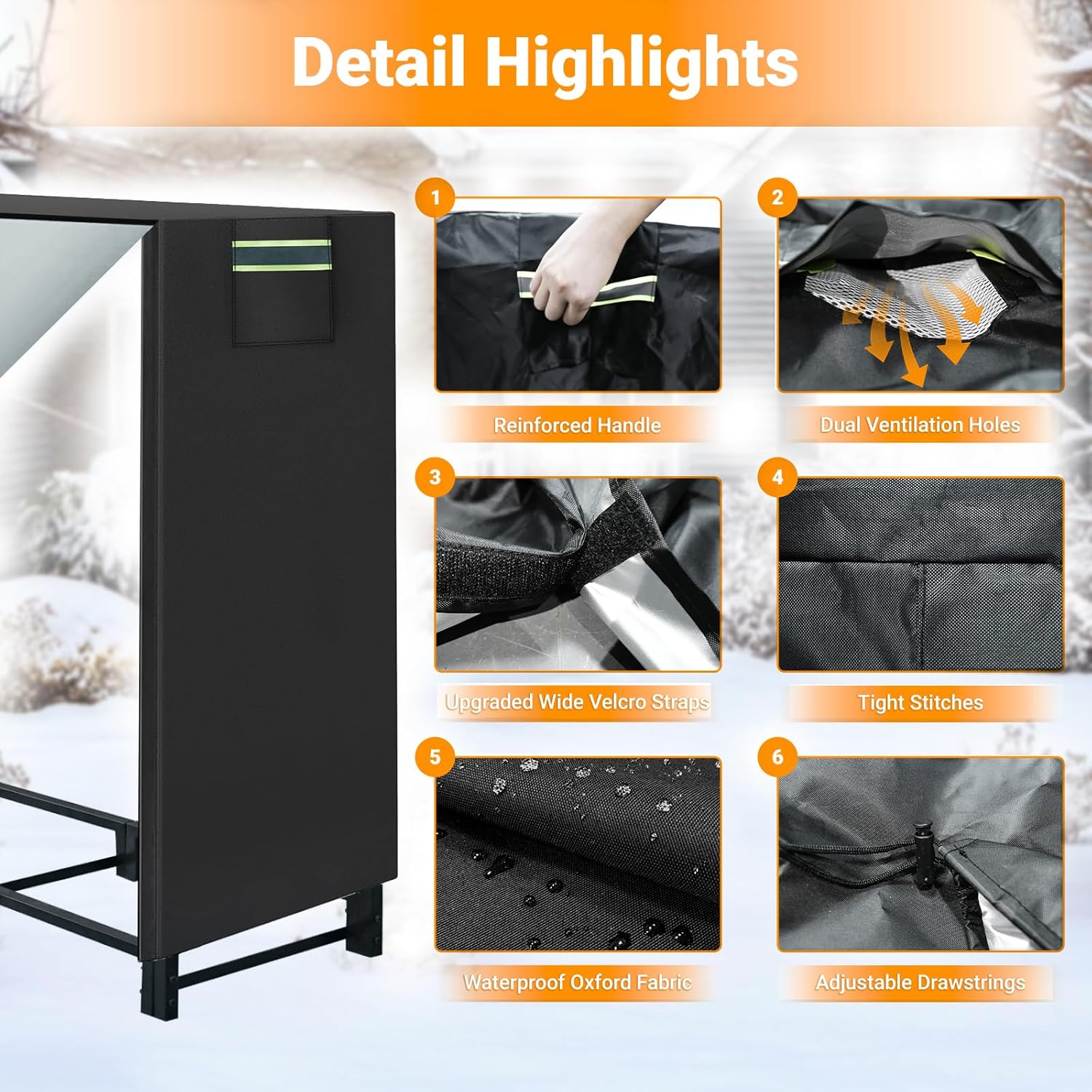 Patio & Fireplace Storage Bundle: 2 Pack Rolling Plant Stand with Wheels + 4FT Firewood Rack with Cover, Heavy Duty Metal Plant Caddy & Wood Storage Stand for Patio, Garden, Fireplace
