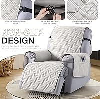 Vista 6 de TAOCOCO Funda para silla reclinable 100% impermeable, fundas antideslizantes para silla reclinable con bolsillo, funda lavable para silla