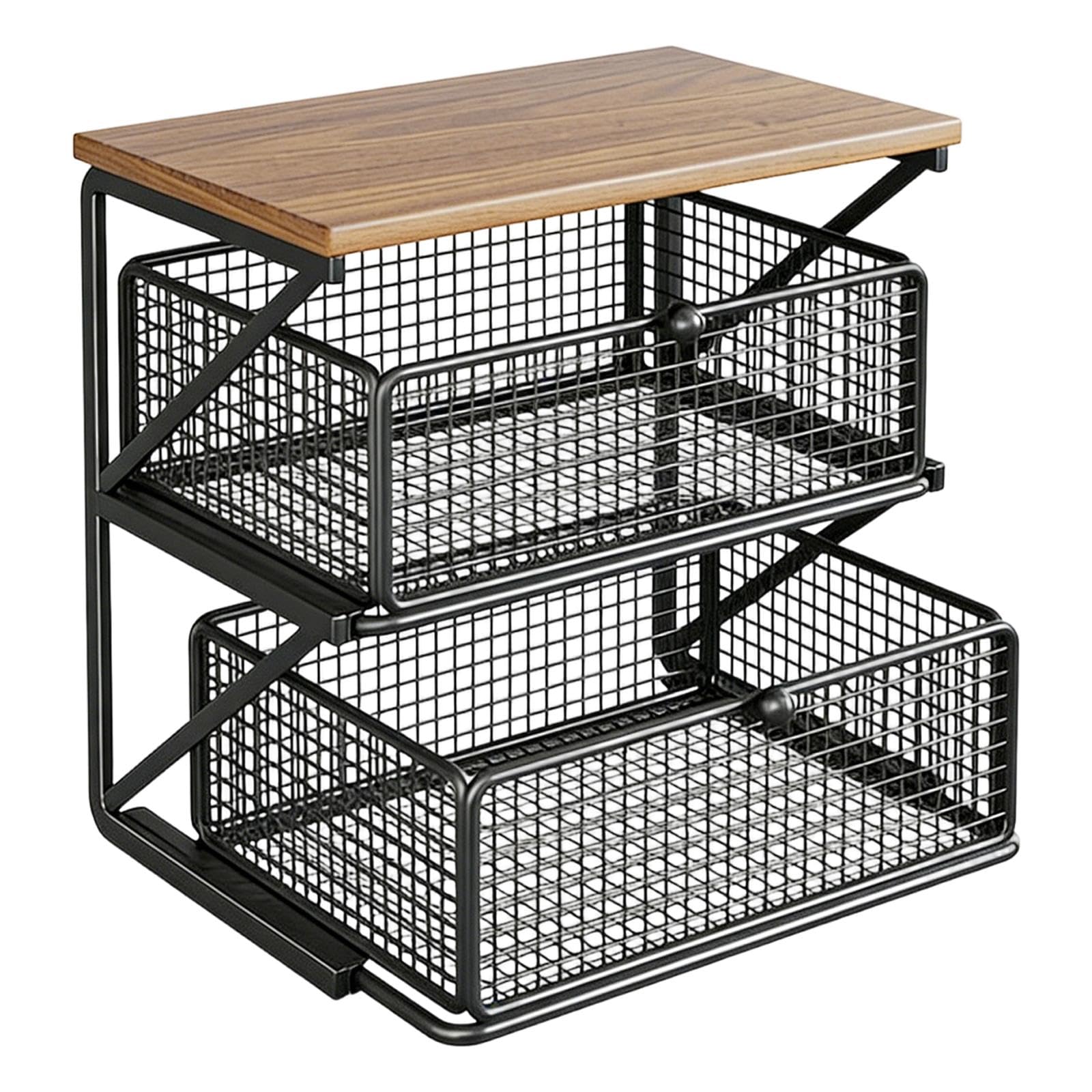 Organizer Multifunktionale Ablage mit Schubladen Und Fächern Aus für Kaffeezubehör Becher Snacks für Schreibtisch Küche Apart, Black S